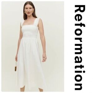 Reformation Villa Dress White XS NEVER WORN